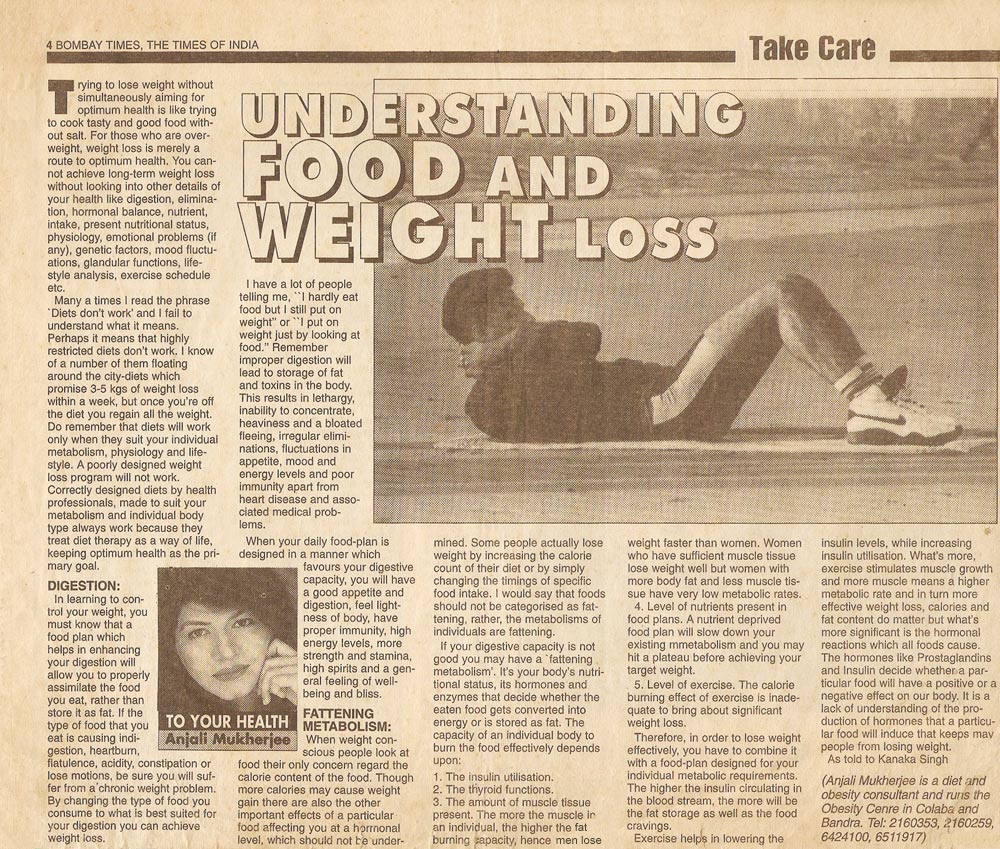 Understanding Food and Weight Loss