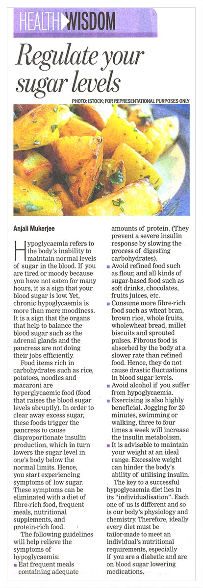 Regulate your sugar levels