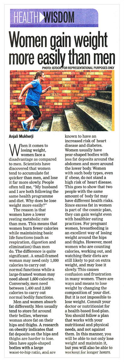 Women gain weight more easily than men