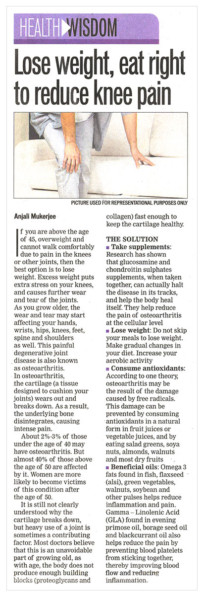 Lose weight, eat right to reduce knee pain