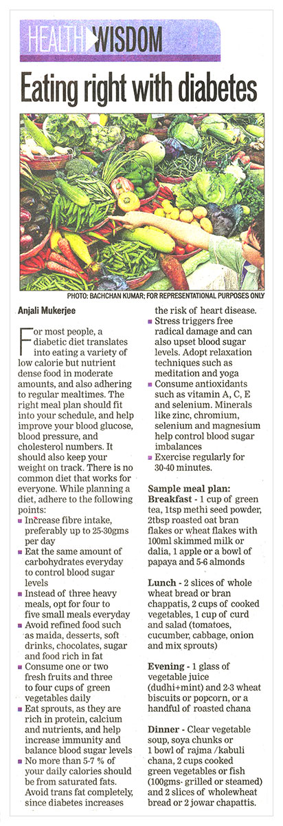 Eating right with diabetes