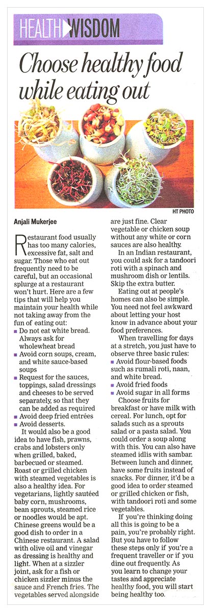 Choose healthy food while eating out