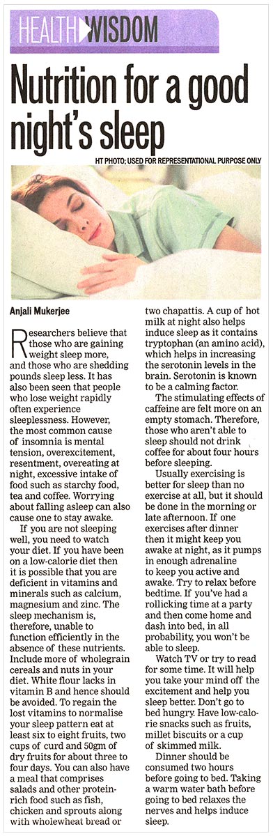 Nutrition for a good night's sleep