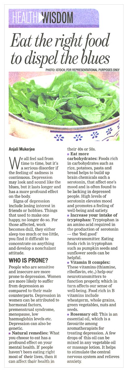 Eat the right food to dispel the blues