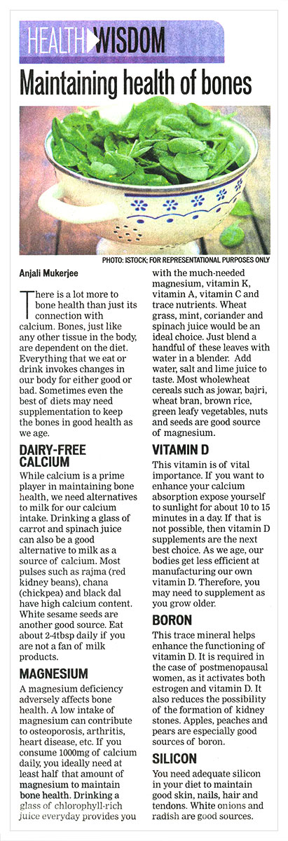 Maintaining health of bones