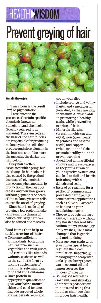 Prevent greying of hair