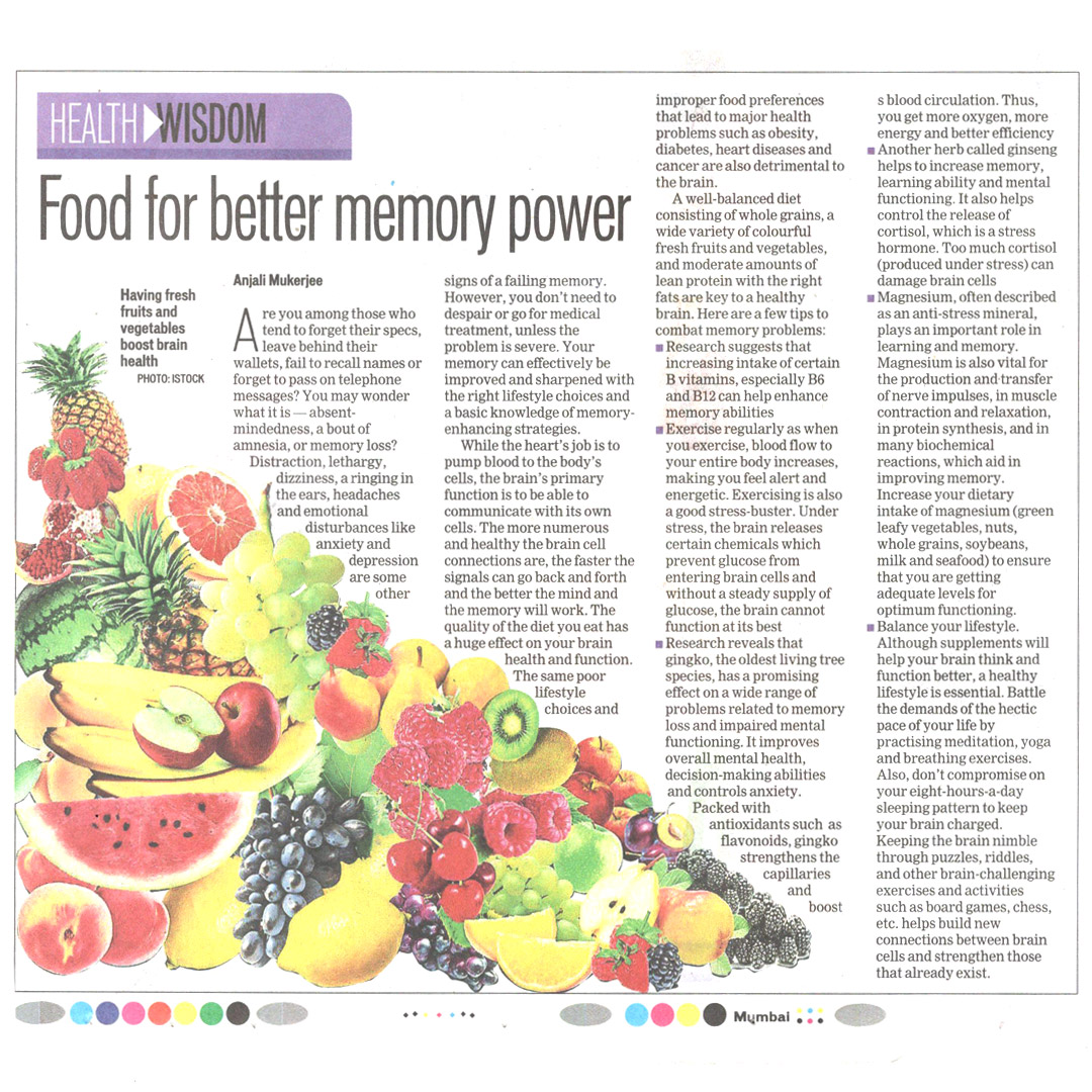 Food for better memory power