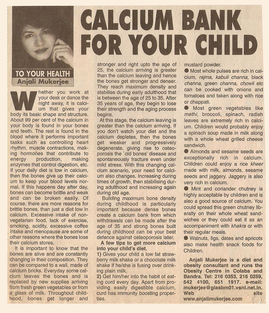 Calcium Bank For Your Child